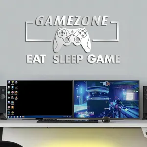 Acrylic gaming wall sticker gamezone design 3D mirror wall decor for bedroom living room