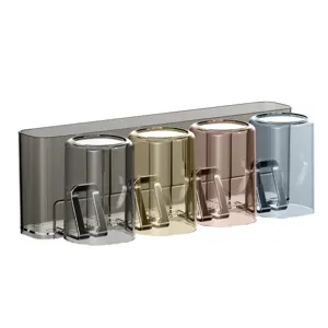 Wandtandenborstelhouder set met 4 bekers, borenvrije badkamerorganizer voor dagelijks gebruik.