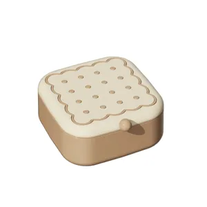 Boite de couture en forme de biscuit portable kit de rangement multifonctionnel carre