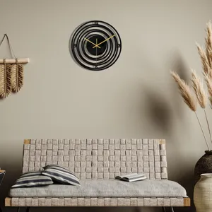 Moderne 3D horloge murale ronde en acrylique noir numerique pour decoration interieure 3mm