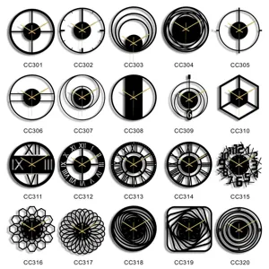 Horloge Murale en Acrylique Moderne Minimaliste 3D Géométrique Silencieuse Ronde Suspendue pour Salon Chambre Bureau Décoration Murale