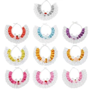 Cute polka dot pet lace bib with lovely fruit pendant, comfortable collar for cat and dog.