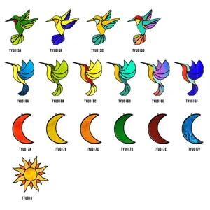 Vetro colorato colibri luna e sole acrilico sospensione finestra decorazione casa