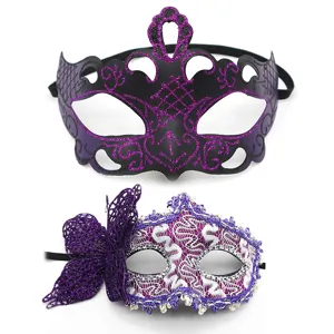 Mascarade masque ensemble fête accessoires scintillant dentelle papillon masques femmes hommes
