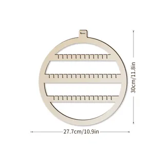 Espositore per gioielli rotondo in legno, supporto orecchini multistrato, organizer 30x27.7cm.