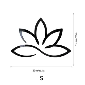 3D Lotus Acryl Spiegel Wandaufkleber Größe S Heimdekoration Maß Detailbild Grafik
