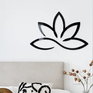 3D Lotosblume Acryl Spiegel Wandaufkleber moderne selbstklebende Heimdekoration Wohnzimmer.