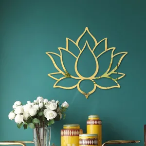 Close-up detail of the 3D acrylic lotus flower wall mirror sticker for home decor.