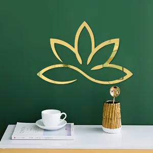 3D acrylic mirror wall sticker lotus flower home decor self-adhesive wall art decor 2mm