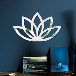 3D Lotusblume Acryl Spiegel Wandaufkleber Heimtextilien selbstklebender Spiegel Wandtattoo