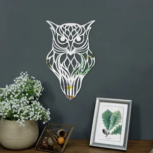 3D owl acrylic mirror wall sticker geometric design home decor reflective wall art 1pc