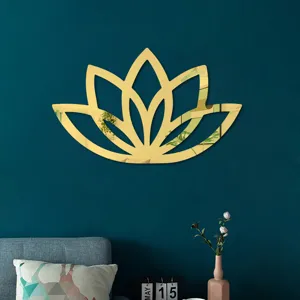 3D Lotusblume Acryl Spiegel Wandaufkleber Selbstklebend Wasserdicht Kunst Aufkleber Für Wohnzimmer Schlafzimmer Heimdekoration