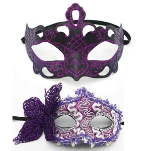 Masque de Mascarade Couronne Papillon Dentelle Demi-Visage Masque Pour Halloween Carnaval Fête Femme Homme Accessoires de Costume