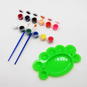 12 Farben Acrylfarben Set mit Pinsel und Palette fuer Kinder DIY Malerei Basteln