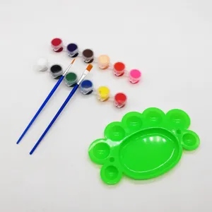 Kinder Acrylfarben Set mit 12 Farben, Pinseln und Palette für DIY Kunst und Malerei Projekte.