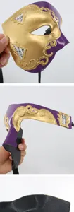 Venetiaans masquerade half gezicht masker vintage fantoom van de opera feestmasker voor heren.