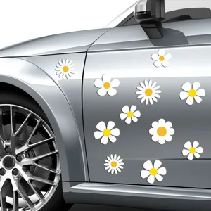 Cute 3D magnetic sunflower stickers for car decoration and refrigerator use, PVC soft magnetic.