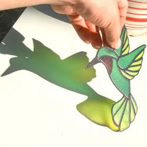 Stained glass hummingbird suncatcher acrylic window hanging ornament home decor gift