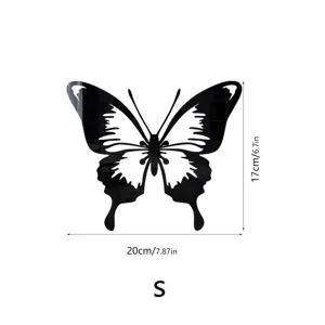 3D Acrylic Butterfly Mirror Wall Sticker S Size Home Decor DIY Art Mural Decals 20x17cm