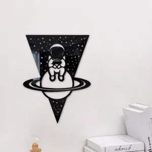3D astronaut acrylic mirror wall sticker, modern decorative self-adhesive mirror for home.