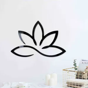 3D Acryl Lotus Blume Spiegel Wandaufkleber, selbstklebende Wanddekoration fuer das Zuhause.