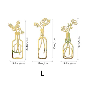 3D Acryl Spiegel Wandaufkleber Goldene Blumenvase Kunst Dekor Wohnzimmer DIY Aufkleber