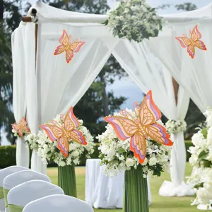 3D hollow butterfly wall stickers for wedding party and home decor, pearl paper.