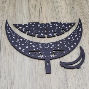 Bohemian moon star wooden crystal shelf display stand wall decor crystal holder tray