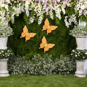 3D layered hollow pearl paper butterfly wall stickers for wedding and party decor.