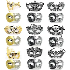 Máscara de mascarada metal encaje hueco media cara fiesta Halloween accesorios cosplay