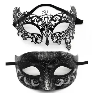 Halloween αποκριάτικη μεταλλική μάσκα μισού προσώπου στρας μαύρο πάρτι ματιών σετ για γυναίκες.