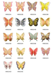 3D layered hollow paper butterfly wall stickers variant catalog detail display showing multi-colors