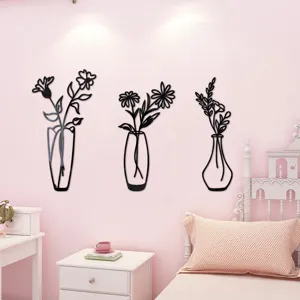 3D Acryl Spiegel Wandaufkleber, Topfpflanze Design für elegante Heimtextilien Zimmer.