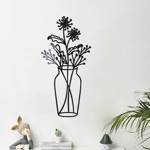 Acrylic mirror wall sticker 3d stereo flower vase home decor self-adhesive wall art