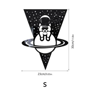 3D astronaut acrylic mirror wall sticker size S dimension guide for home decor and room decoration