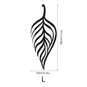 3D acrylic leaf wall sticker mirror decor size L height 40cm home decoration ornament