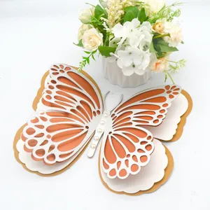 3D Four Layer Hollow Pearlescent Paper Butterfly Wall Sticker Wedding Party Decoration Detail View