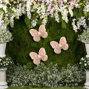 3D hollow pearl paper butterfly wall stickers for wedding and holiday decoration display.