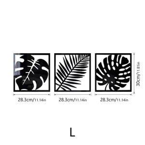 3D tropical monstera leaf acrylic mirror wall sticker set, modern home decor size L.