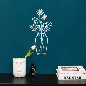 Close-up detail of the 3D acrylic mirror wall sticker featuring a flower vase design for home decor.