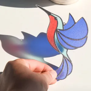 Stained glass hummingbird suncatcher acrylic window hanging colorful home decor pendant