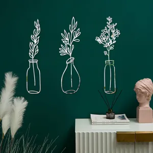 3D Acrylic Mirror Wall Sticker Vase Plant Self-Adhesive Home Decor Wall Art Detail