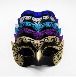 Glitzer Masken Set für Maskenball Party Karneval, bunte Augenmasken für Damen und Herren.