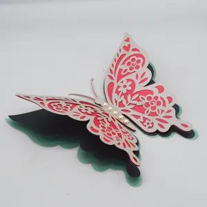 3D Layered Hollow Pearl Paper Butterfly Wall Sticker Wedding Party Home Decor Detail View