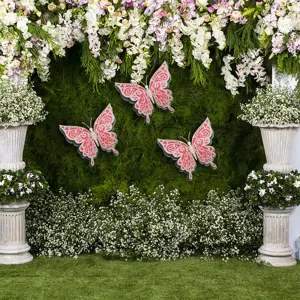 3D layered hollow pearl paper butterfly wall stickers for wedding party holiday home decor