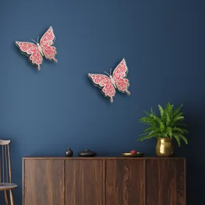 3D layered hollow pearlescent paper butterfly wall stickers for wedding and party decoration