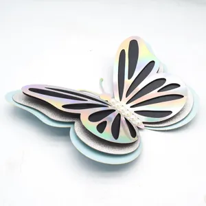 3D hollow butterfly wall sticker large pearl paper wedding party holiday decor detail view