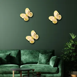 3D Hollow Butterfly Wall Stickers Pearl Paper Wedding Party Home Decor Large Wall Decals