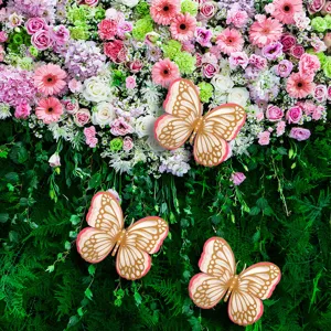 3D hollow paper butterfly wall stickers for wedding and party floral backdrop decoration
