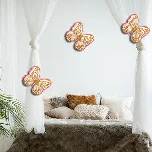 3D hollow butterfly wall stickers four-layer pearl paper home wedding party room decor large